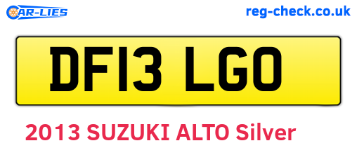 DF13LGO are the vehicle registration plates.