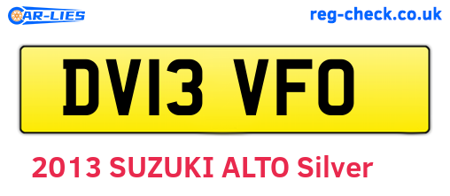 DV13VFO are the vehicle registration plates.