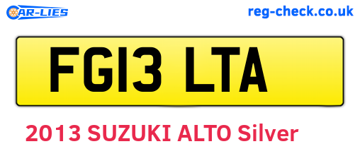 FG13LTA are the vehicle registration plates.