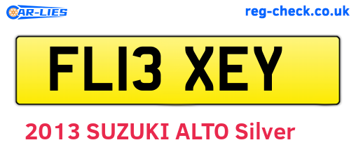 FL13XEY are the vehicle registration plates.