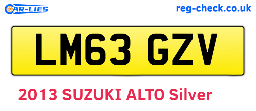 LM63GZV are the vehicle registration plates.
