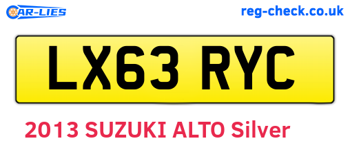 LX63RYC are the vehicle registration plates.