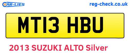 MT13HBU are the vehicle registration plates.