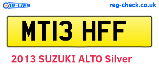 MT13HFF are the vehicle registration plates.