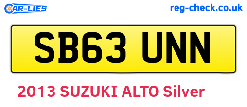 SB63UNN are the vehicle registration plates.
