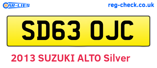 SD63OJC are the vehicle registration plates.