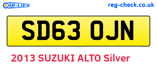 SD63OJN are the vehicle registration plates.