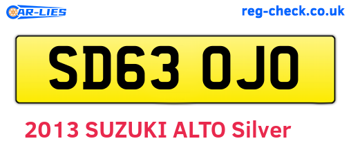 SD63OJO are the vehicle registration plates.
