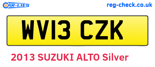 WV13CZK are the vehicle registration plates.