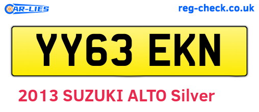 YY63EKN are the vehicle registration plates.
