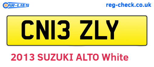 CN13ZLY are the vehicle registration plates.