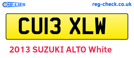 CU13XLW are the vehicle registration plates.