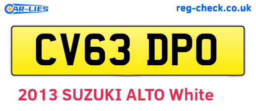 CV63DPO are the vehicle registration plates.