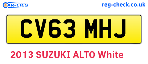 CV63MHJ are the vehicle registration plates.