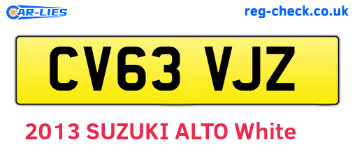 CV63VJZ are the vehicle registration plates.