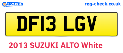 DF13LGV are the vehicle registration plates.
