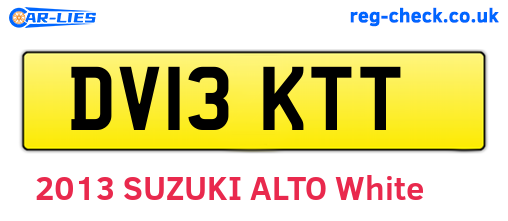 DV13KTT are the vehicle registration plates.