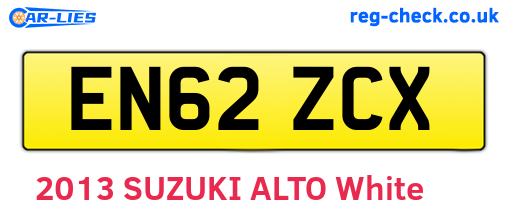 EN62ZCX are the vehicle registration plates.