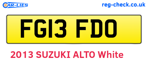 FG13FDO are the vehicle registration plates.