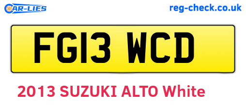 FG13WCD are the vehicle registration plates.