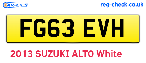 FG63EVH are the vehicle registration plates.
