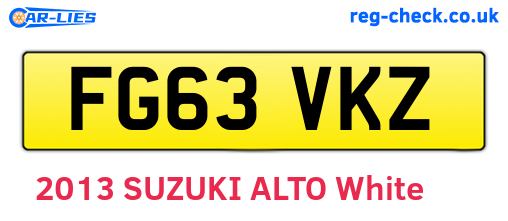 FG63VKZ are the vehicle registration plates.