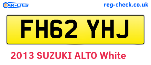 FH62YHJ are the vehicle registration plates.