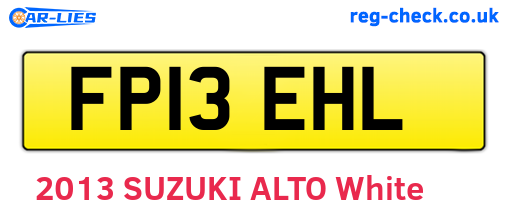 FP13EHL are the vehicle registration plates.