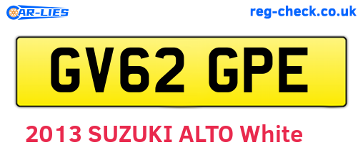 GV62GPE are the vehicle registration plates.