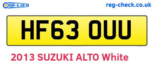 HF63OUU are the vehicle registration plates.