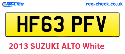HF63PFV are the vehicle registration plates.