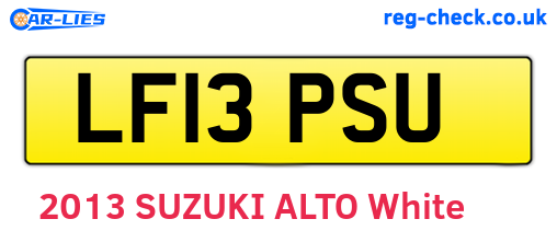 LF13PSU are the vehicle registration plates.
