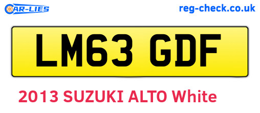 LM63GDF are the vehicle registration plates.