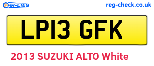 LP13GFK are the vehicle registration plates.