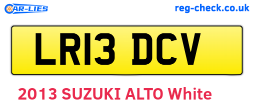 LR13DCV are the vehicle registration plates.
