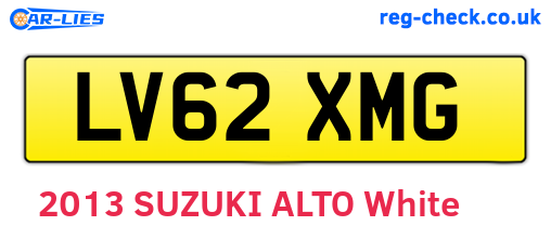 LV62XMG are the vehicle registration plates.