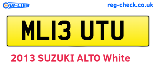 ML13UTU are the vehicle registration plates.