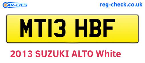 MT13HBF are the vehicle registration plates.