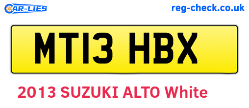 MT13HBX are the vehicle registration plates.