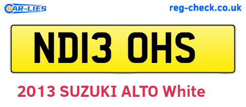 ND13OHS are the vehicle registration plates.