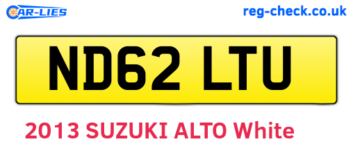 ND62LTU are the vehicle registration plates.