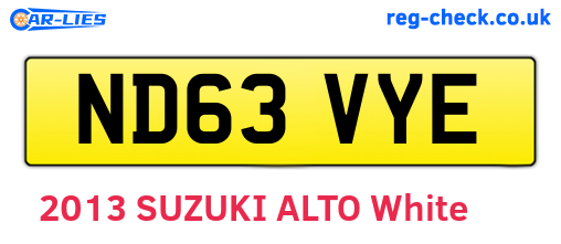 ND63VYE are the vehicle registration plates.