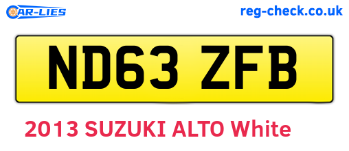ND63ZFB are the vehicle registration plates.