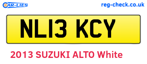 NL13KCY are the vehicle registration plates.