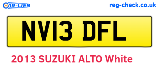 NV13DFL are the vehicle registration plates.