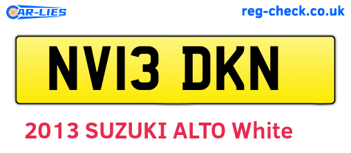 NV13DKN are the vehicle registration plates.