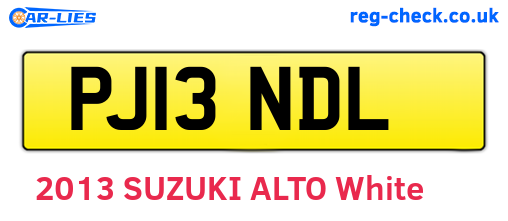 PJ13NDL are the vehicle registration plates.