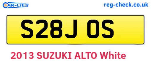 S28JOS are the vehicle registration plates.