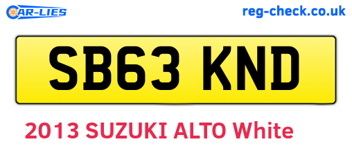 SB63KND are the vehicle registration plates.