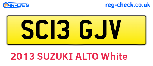 SC13GJV are the vehicle registration plates.